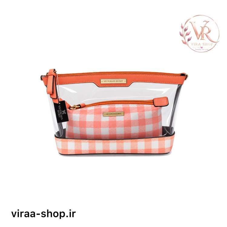 کیف آرایشی دو تکه ویکتوریا سکرت مدل چهارخونه